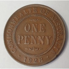 AUSTRALIA 1928 . ONE 1 PENNY . ERROR . BROKEN 8